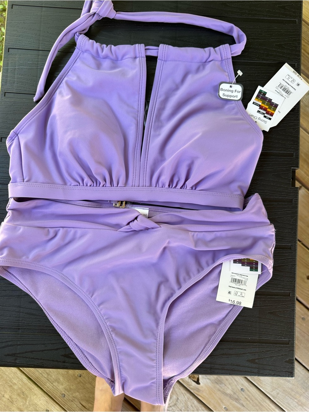 Women’s Lavender Two-Piece Halter Swim Set new with tags